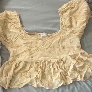 O'Neill Light Yellow Ruffled Blouse